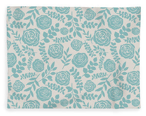 Baby Blue Floral Pattern - Blanket