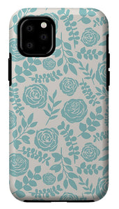 Baby Blue Floral Pattern - Phone Case