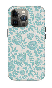 Baby Blue Floral Pattern - Phone Case