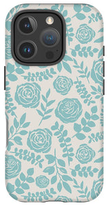 Baby Blue Floral Pattern - Phone Case