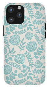 Baby Blue Floral Pattern - Phone Case