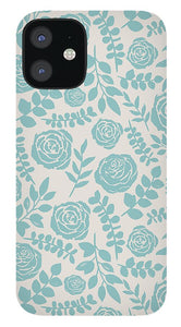 Baby Blue Floral Pattern - Phone Case
