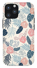 Load image into Gallery viewer, Blue and Blush Tropical Floral Pattern - Phone Case