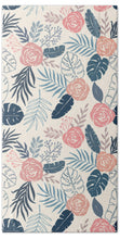 Load image into Gallery viewer, Blue and Blush Tropical Floral Pattern - Beach Towel