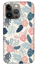 Load image into Gallery viewer, Blue and Blush Tropical Floral Pattern - Phone Case