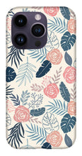 Load image into Gallery viewer, Blue and Blush Tropical Floral Pattern - Phone Case