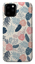 Load image into Gallery viewer, Blue and Blush Tropical Floral Pattern - Phone Case