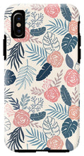Load image into Gallery viewer, Blue and Blush Tropical Floral Pattern - Phone Case