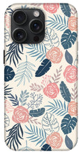 Load image into Gallery viewer, Blue and Blush Tropical Floral Pattern - Phone Case