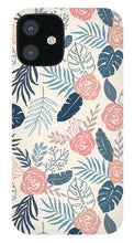 Load image into Gallery viewer, Blue and Blush Tropical Floral Pattern - Phone Case