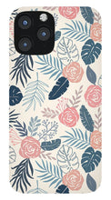 Load image into Gallery viewer, Blue and Blush Tropical Floral Pattern - Phone Case
