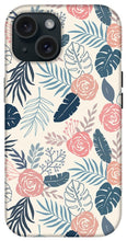 Load image into Gallery viewer, Blue and Blush Tropical Floral Pattern - Phone Case