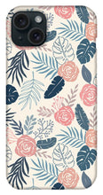 Load image into Gallery viewer, Blue and Blush Tropical Floral Pattern - Phone Case