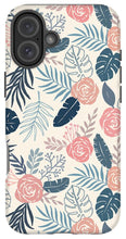 Load image into Gallery viewer, Blue and Blush Tropical Floral Pattern - Phone Case