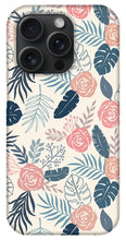 Load image into Gallery viewer, Blue and Blush Tropical Floral Pattern - Phone Case