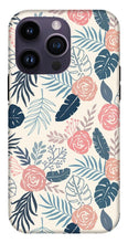 Load image into Gallery viewer, Blue and Blush Tropical Floral Pattern - Phone Case