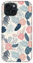Load image into Gallery viewer, Blue and Blush Tropical Floral Pattern - Phone Case