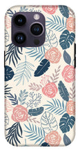 Load image into Gallery viewer, Blue and Blush Tropical Floral Pattern - Phone Case