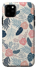 Load image into Gallery viewer, Blue and Blush Tropical Floral Pattern - Phone Case