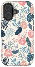 Load image into Gallery viewer, Blue and Blush Tropical Floral Pattern - Phone Case