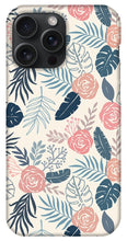 Load image into Gallery viewer, Blue and Blush Tropical Floral Pattern - Phone Case