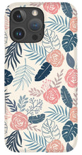 Load image into Gallery viewer, Blue and Blush Tropical Floral Pattern - Phone Case