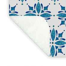 Load image into Gallery viewer, Blue Watercolor Tile Pattern - Blanket