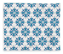 Load image into Gallery viewer, Blue Watercolor Tile Pattern - Blanket