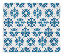 Load image into Gallery viewer, Blue Watercolor Tile Pattern - Blanket