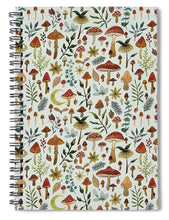 Load image into Gallery viewer, Botanical Mushroom Forest Pattern - Spiral Notebook