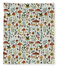 Load image into Gallery viewer, Botanical Mushroom Forest Pattern - Blanket