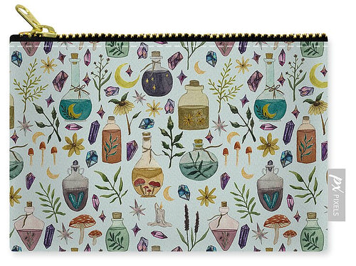 Botanical Potions Pattern - Zip Pouch
