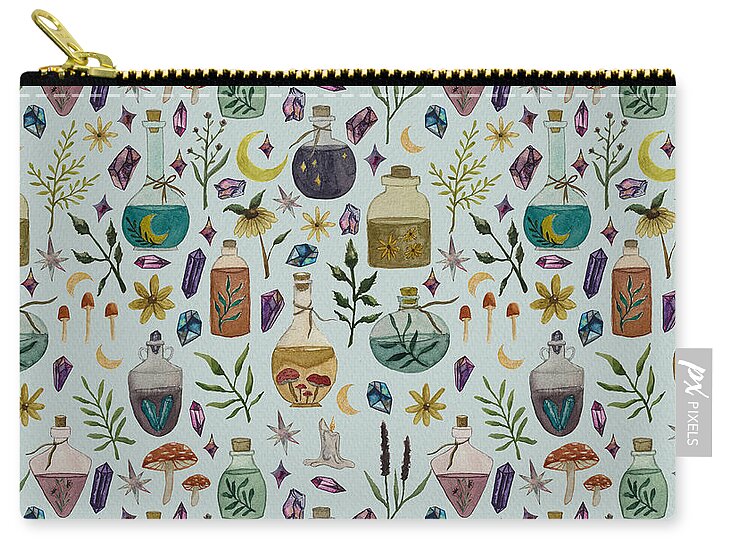 Botanical Potions Pattern - Zip Pouch