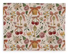 Load image into Gallery viewer, Bows, Flowers and Cherries Pattern - Blanket