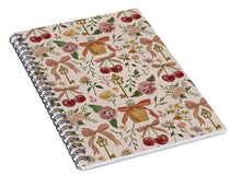 Load image into Gallery viewer, Bows, Flowers and Cherries Pattern - Spiral Notebook