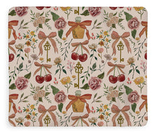 Load image into Gallery viewer, Bows, Flowers and Cherries Pattern - Blanket