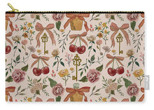 Load image into Gallery viewer, Bows, Flowers and Cherries Pattern - Zip Pouch