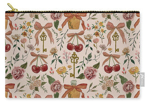 Bows, Flowers and Cherries Pattern - Zip Pouch