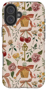 Bows, Flowers and Cherries Pattern - Phone Case