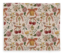 Load image into Gallery viewer, Bows, Flowers and Cherries Pattern - Blanket