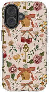 Bows, Flowers and Cherries Pattern - Phone Case