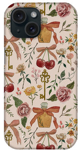 Bows, Flowers and Cherries Pattern - Phone Case