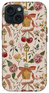 Bows, Flowers and Cherries Pattern - Phone Case