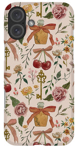 Bows, Flowers and Cherries Pattern - Phone Case