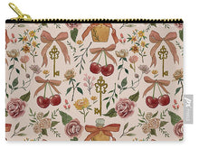 Load image into Gallery viewer, Bows, Flowers and Cherries Pattern - Zip Pouch