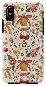 Bows, Flowers and Cherries Pattern - Phone Case