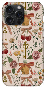 Bows, Flowers and Cherries Pattern - Phone Case