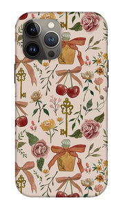 Bows, Flowers and Cherries Pattern - Phone Case