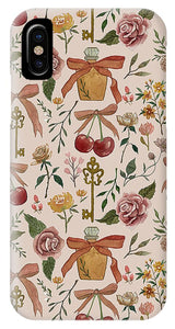 Bows, Flowers and Cherries Pattern - Phone Case