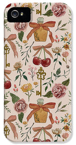 Bows, Flowers and Cherries Pattern - Phone Case